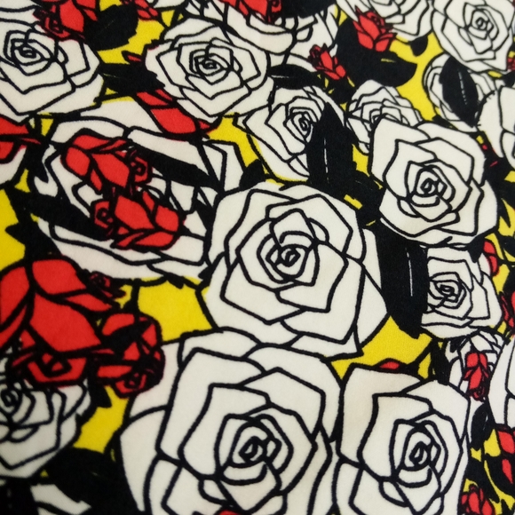 Lularoe Rose Flower Print Leggings TC2 - Picture 4 of 10